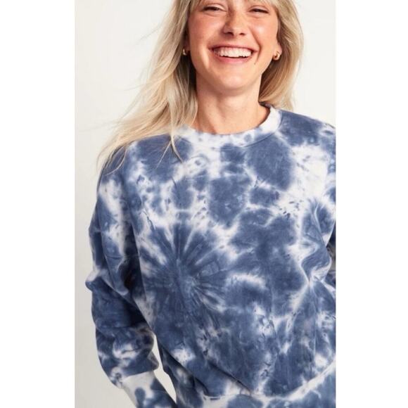 Old Navy Loose Tie-Dye Cropped Crew-Neck Sweatshirt - Picture 1 of 6